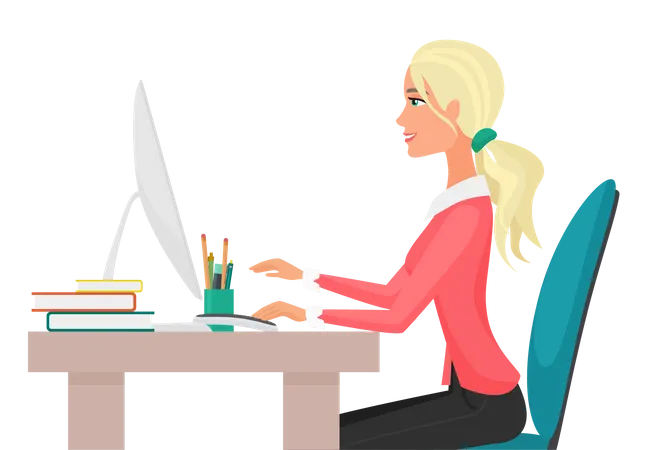 Office Woman  Illustration