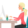 free office woman illustrations