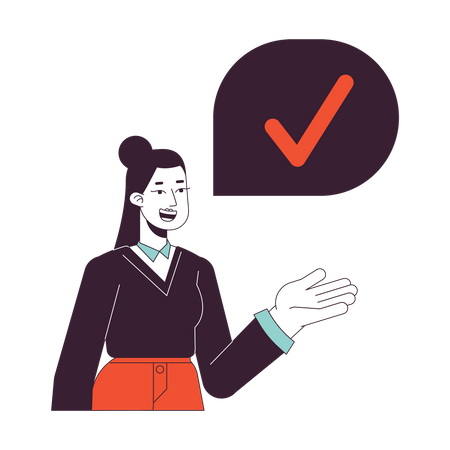 Office woman check mark  Illustration