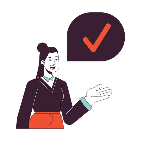 Office woman check mark  Illustration