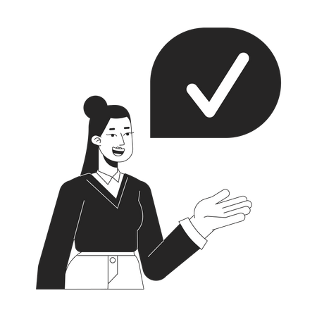 Office woman check mark  Illustration