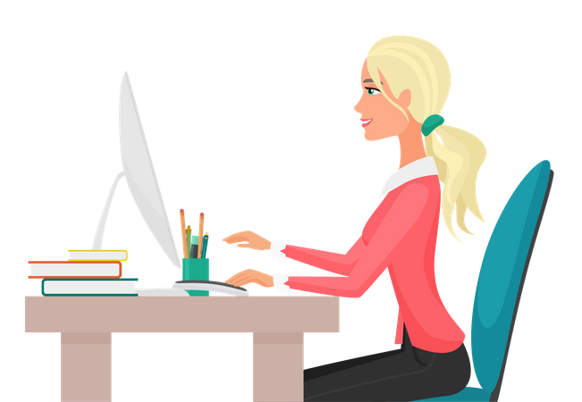 Office Woman  Illustration