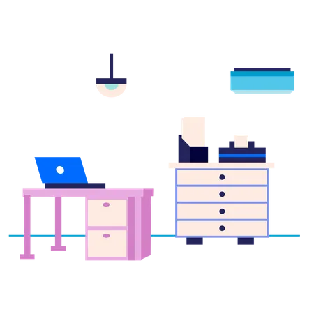 Office Work Space  Illustration