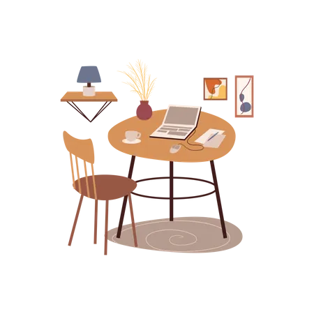 Office Work Table  Illustration