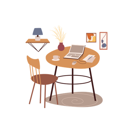 Office Work Table  Illustration