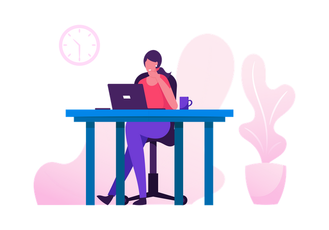 Office Worker Busy Business  Illustration