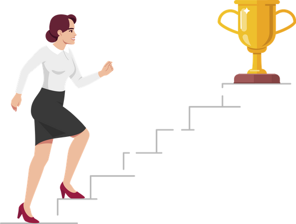 Office worker climbing up career ladder  Illustration