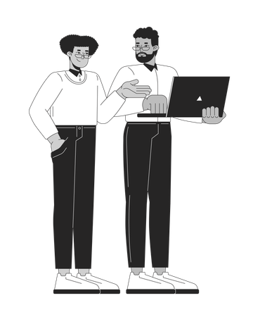 Office worker giving advice to coworker  Illustration