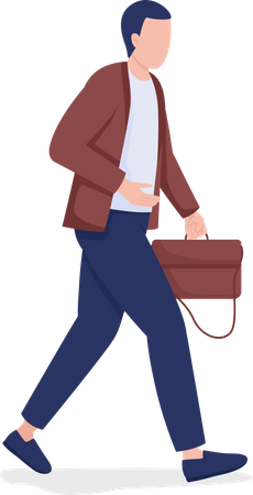 Office worker in hurry Illustration