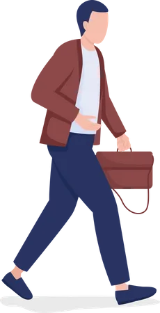 Office worker in hurry Illustration