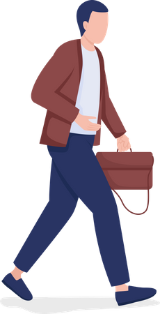 Office worker in hurry  Illustration