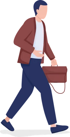 Office worker in hurry  Illustration