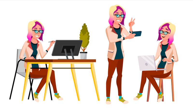 Office Worker Vector  Illustration