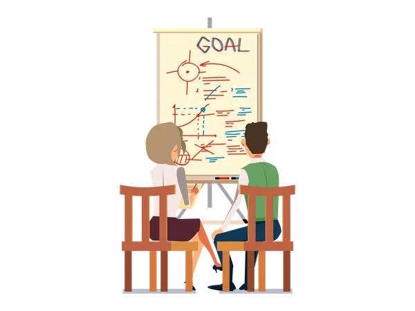 Office Workers planning to achieve goal Illustration