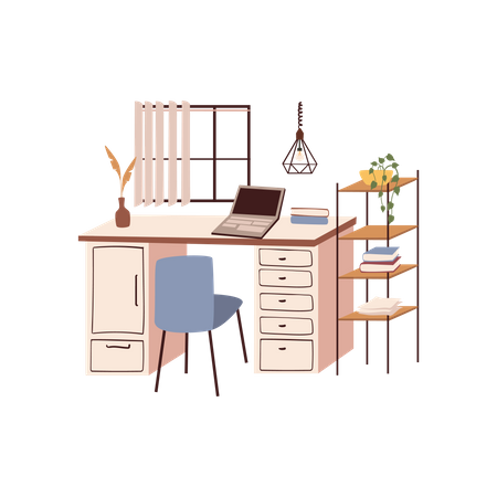 Office Working Desk  Illustration