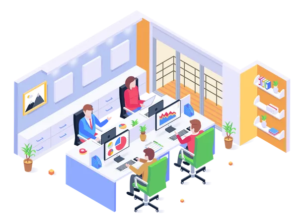 Office Working Space  Illustration