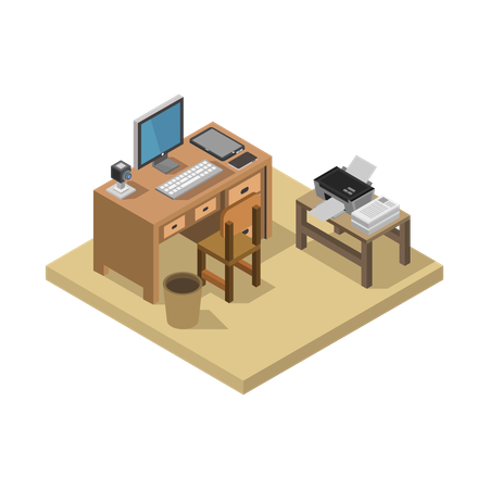 Office Workplace  Illustration