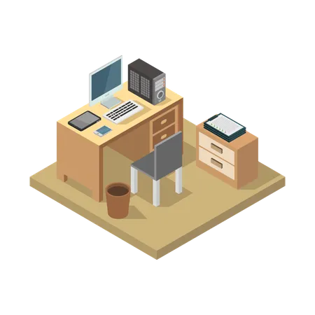 Office Workplace  Illustration