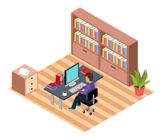 Office workplace Illustration