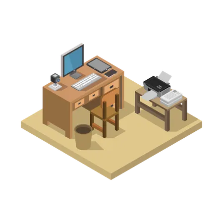 Office Workplace  Illustration