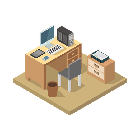 Office Workplace  Illustration