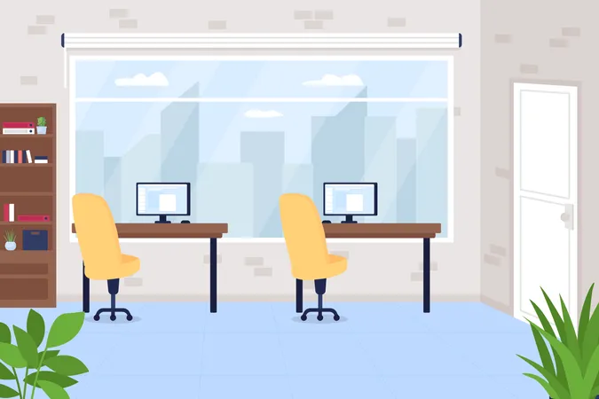 Office workspace Illustration