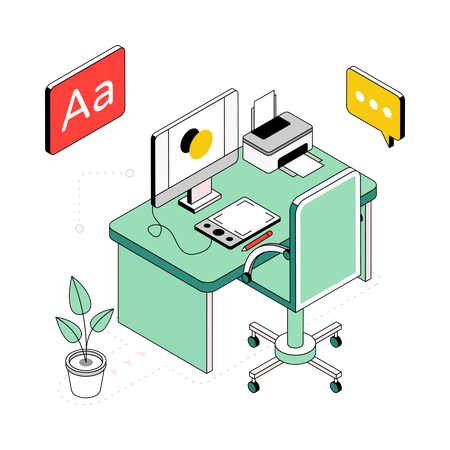 Office Workspace  Illustration