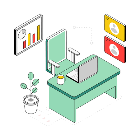 Office Workspace  Illustration