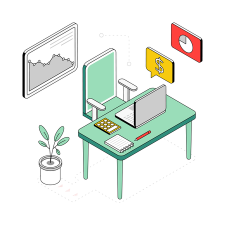 Office Workspace  Illustration