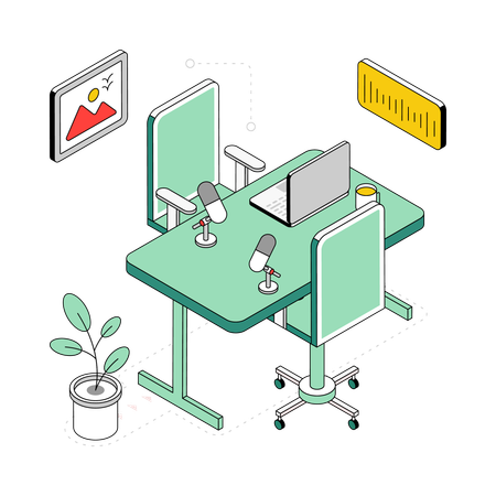 Office Workspace  Illustration