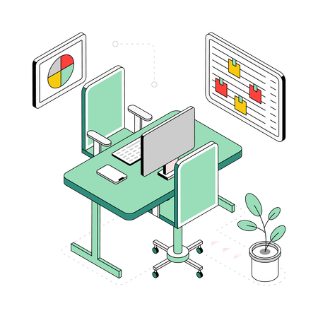 Office Workspace  Illustration