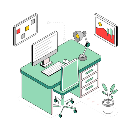 Office Workspace  Illustration