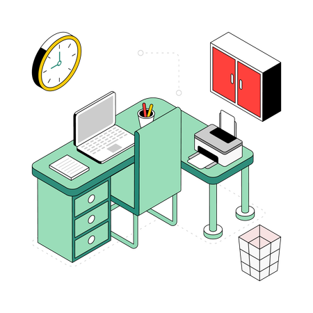 Office Workspace  Illustration