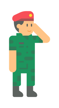 Officer saluting  Illustration