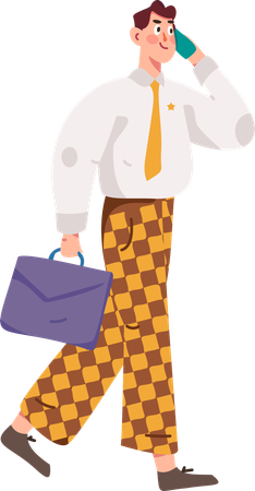 Officer speaking on phone  Illustration