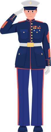 Officer wearing ceremonial dress uniform  Illustration