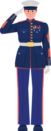 Officer wearing ceremonial dress uniform  Illustration