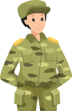 Officier militaire masculin  Illustration