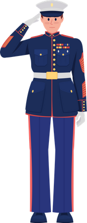 Offizier in zeremonieller Paradeuniform  Illustration