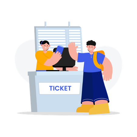 Offline purchase of tickets for public transportation  Illustration