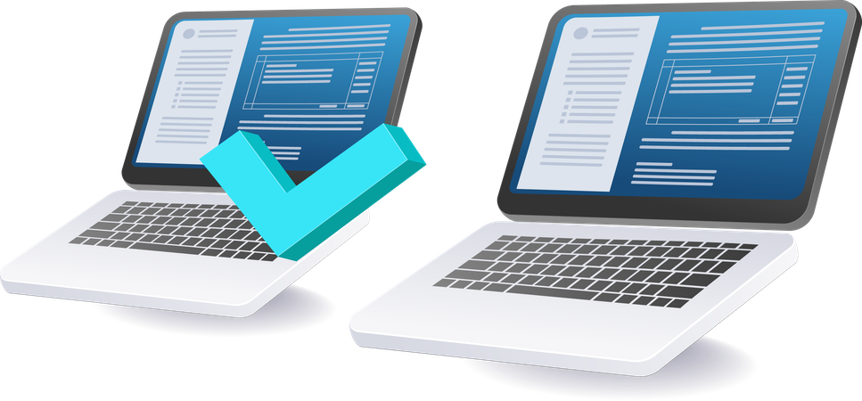 Öffnen von Daten auf zwei Computern  Illustration