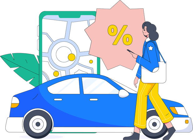 Offre de réservation de taxi  Illustration