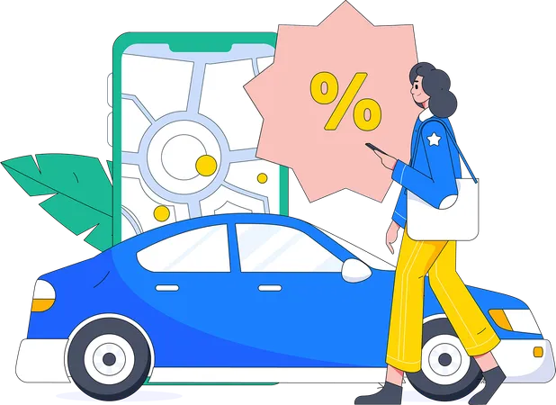 Offre de réservation de taxi  Illustration