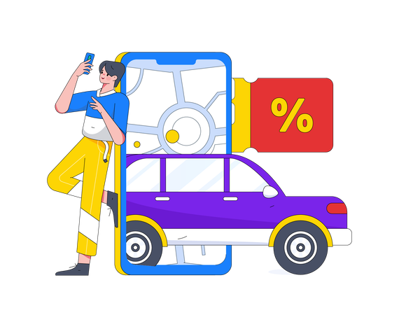 Offre de réservation de taxi  Illustration