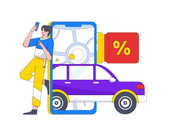 Offre de réservation de taxi  Illustration