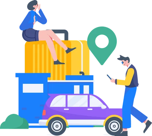 Offre de réservation de taxi  Illustration