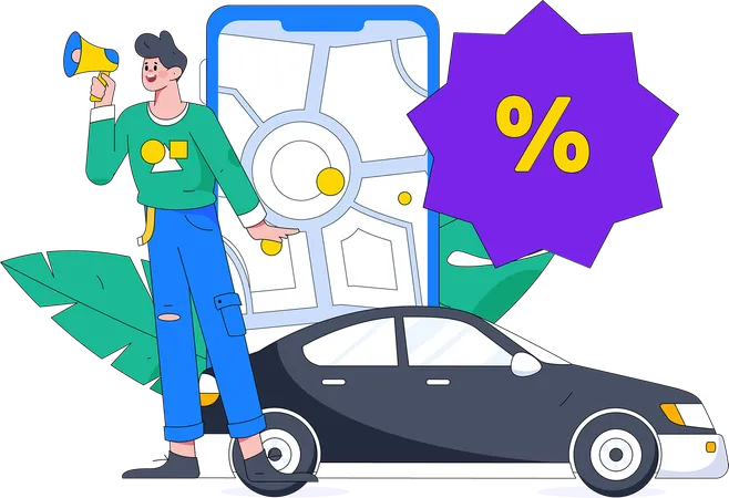 Offre de service de taxi  Illustration