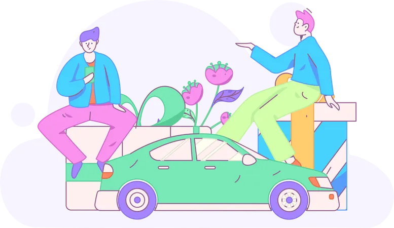 Offre de service de taxi  Illustration