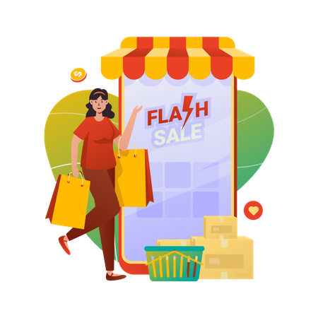 Achats en ligne Offre de vente Flash  Illustration