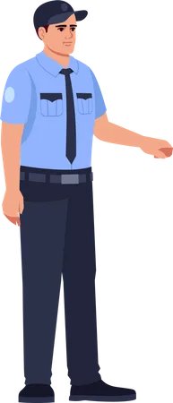 Oficial de policía en uniforme  Ilustración